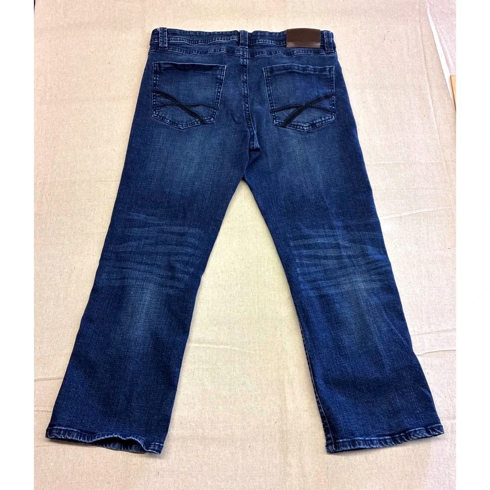 TK Axel Men's Slim Bootcut Jeans W36 x L30 Dark Wash Bondi Denim Rugged Stretch
